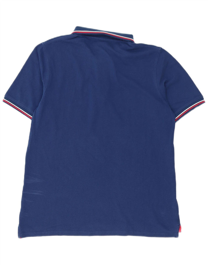 FILA Polo para hombre grande azul marino algodón