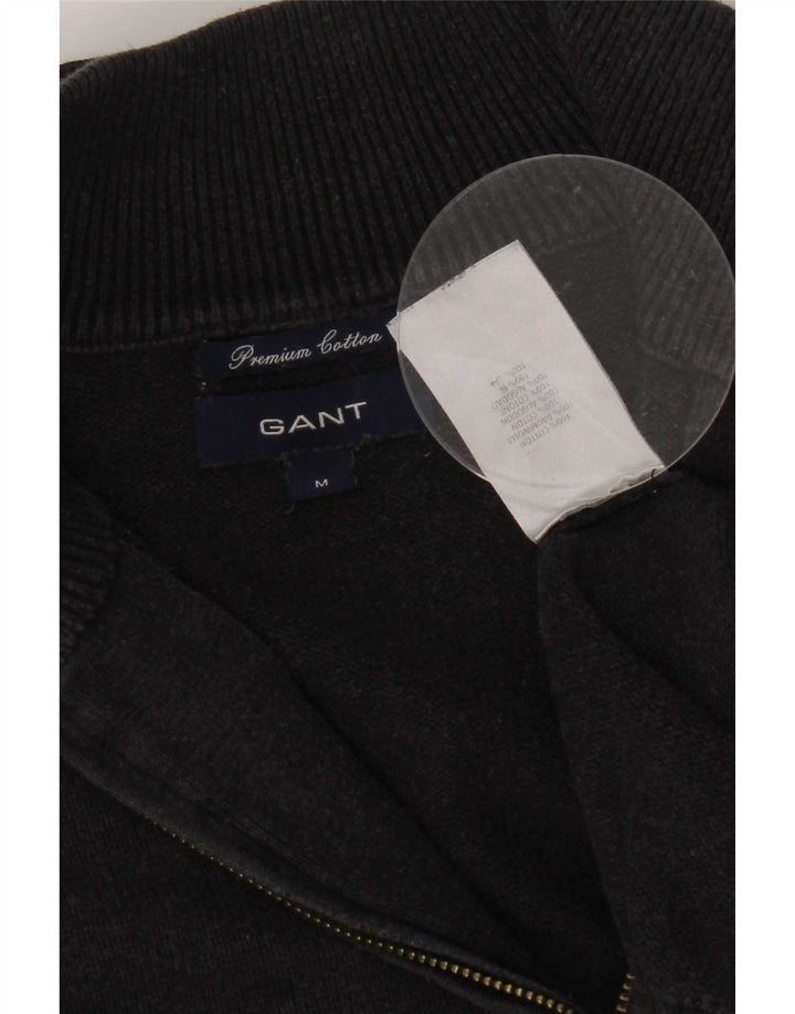 Gant Jersey De Cuello Con Cremallera Para Hombre De Algodón Gris Medio