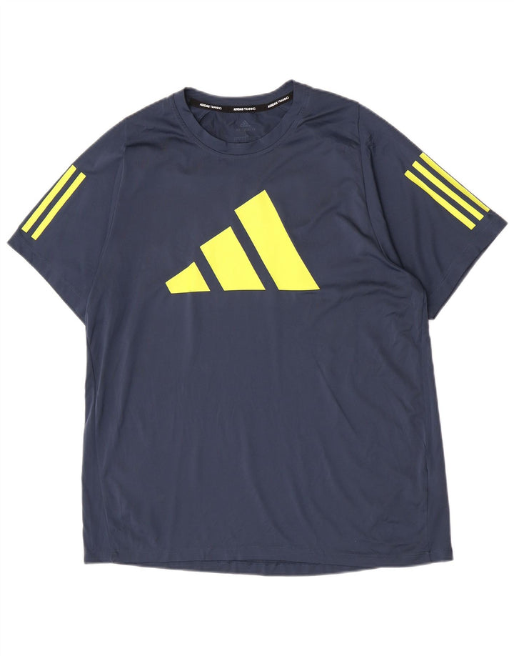 Adidas - Camiseta con gráfico regular para hombre, talla grande, color azul marino