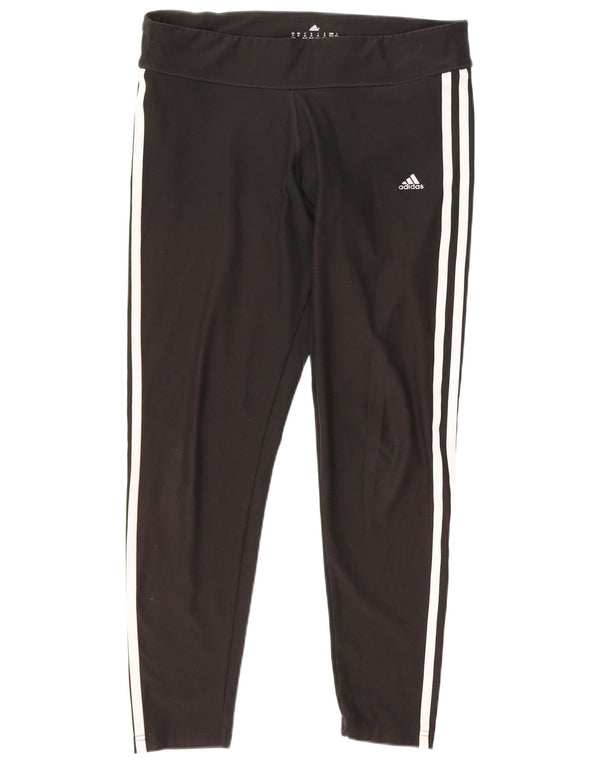 Adidas Leggings gráficos para mujer UK 12 W30 L25 Poliéster negro