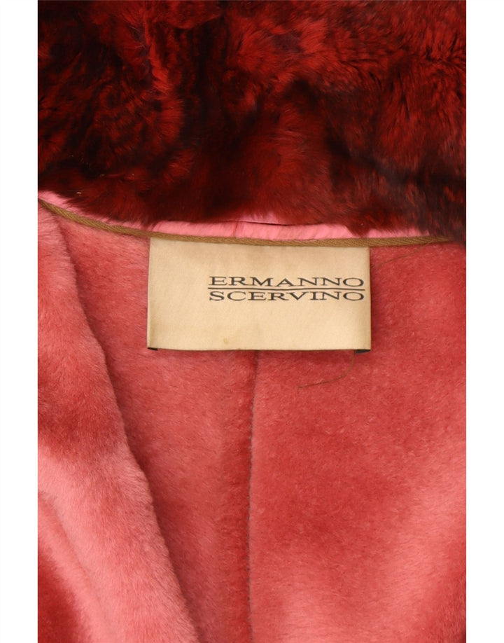 ERMANNO SCERVINO Chaqueta de cuero para mujer IT 42 Cuero marrón medio