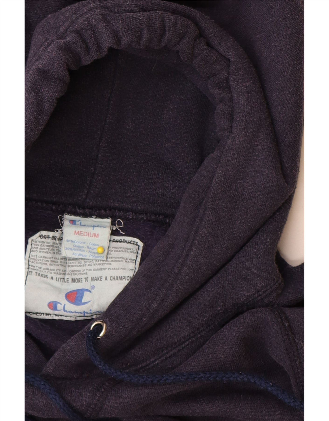 Champion Sudadera Con Capucha Gráfica Para Hombre Jersey De Algodón Azul Marino Mediano