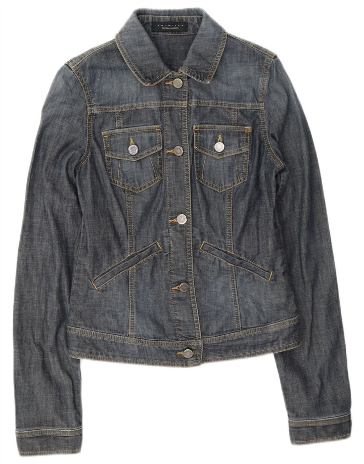 Simona Barbieri Chaqueta vaquera de doble conjunto para mujer UK 10 Small Blue Cotton