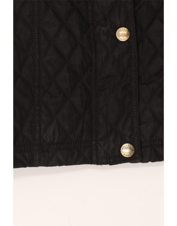 MICHAEL KORS Womens Quilted Jacket UK 10 Small Black Polyester Vintage Michael Kors and Second-Hand Michael Kors from Messina Hembry 