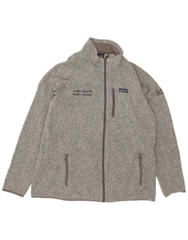 Patagonia Hombre Gráfico Chándal Top Chaqueta 2XL Gris Moteado Poliéster
