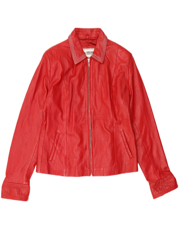 Chaqueta de cuero vintage para mujer Reino Unido 24 4XL Rojo