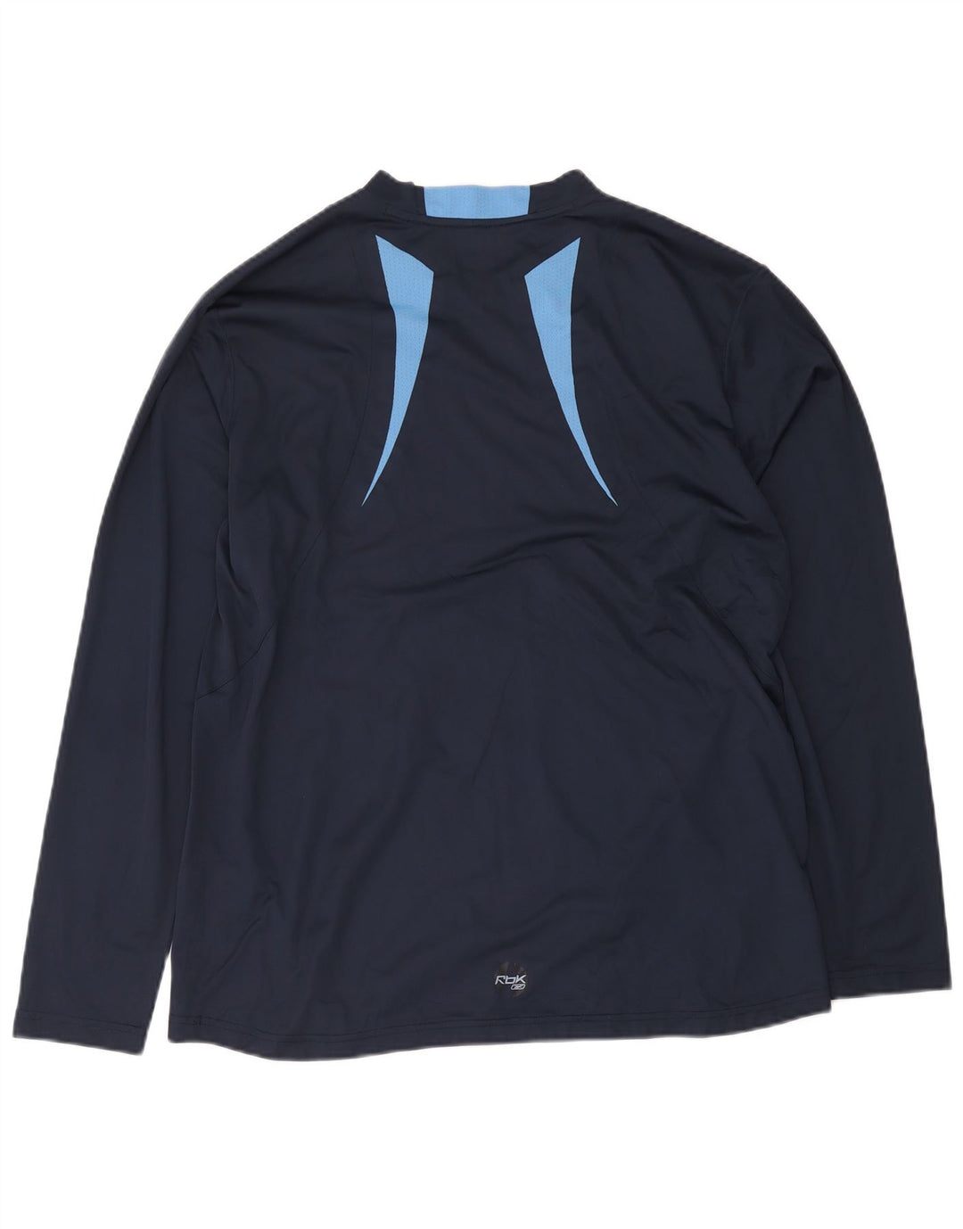 Reebok Hombre Top Manga Larga XL Azul Marino Colorblock Poliéster