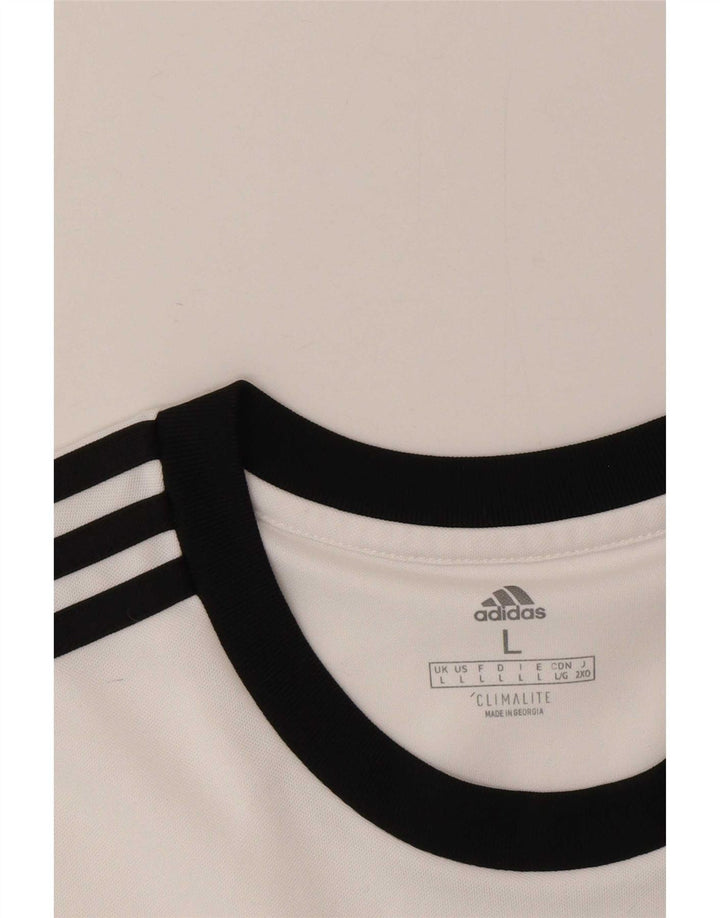 Adidas Mens Climalite Camiseta Top Grande Poliéster Blanco