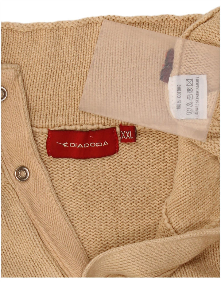 Diadora Jersey De Cuello Con Botones Para Hombre XL Algodón Beige