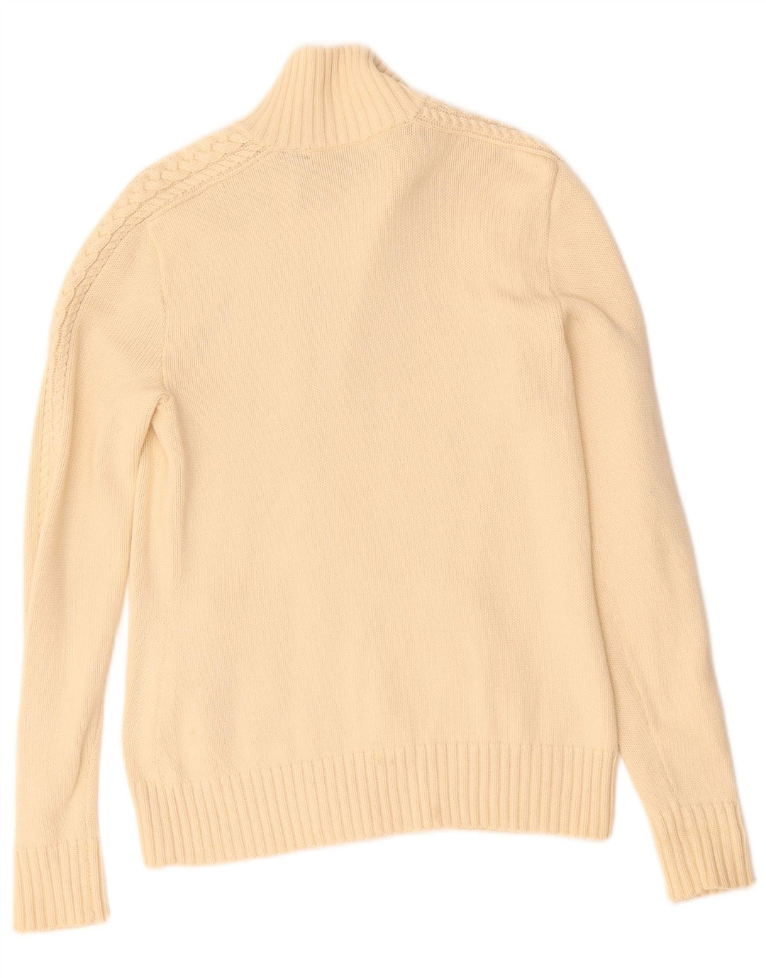 RALPH LAUREN Suéter Cárdigan para Mujer Reino Unido 10 Pequeño Algodón Beige