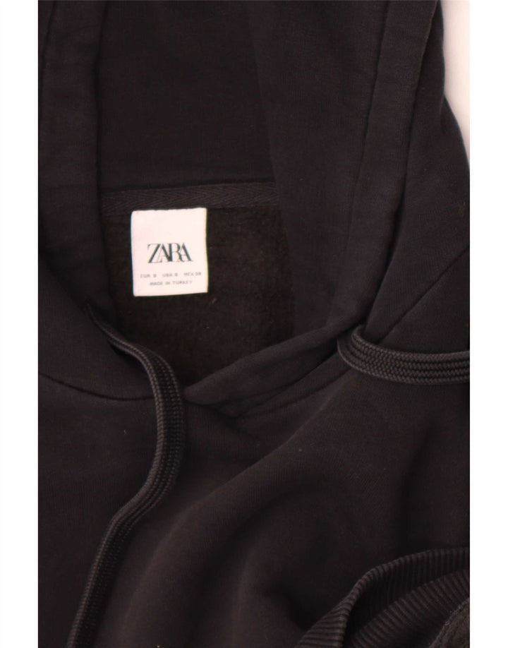 Zara Hombre Sudadera Con Capucha Jersey Pequeño Negro