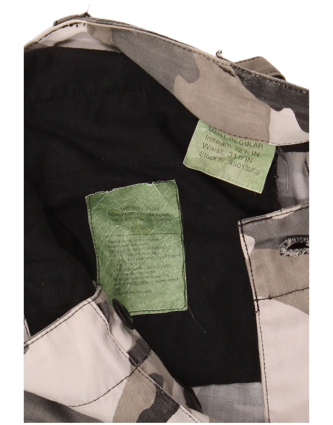 VINTAGE Pantalones cargo regulares para hombre pequeños W31.5 L32.5 camuflaje gris