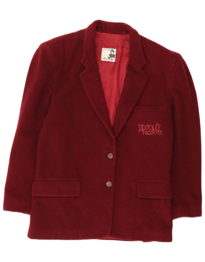 Duca Visconti Di Modrone Chaqueta Blazer para Mujer UK 14 Medium Borgoña