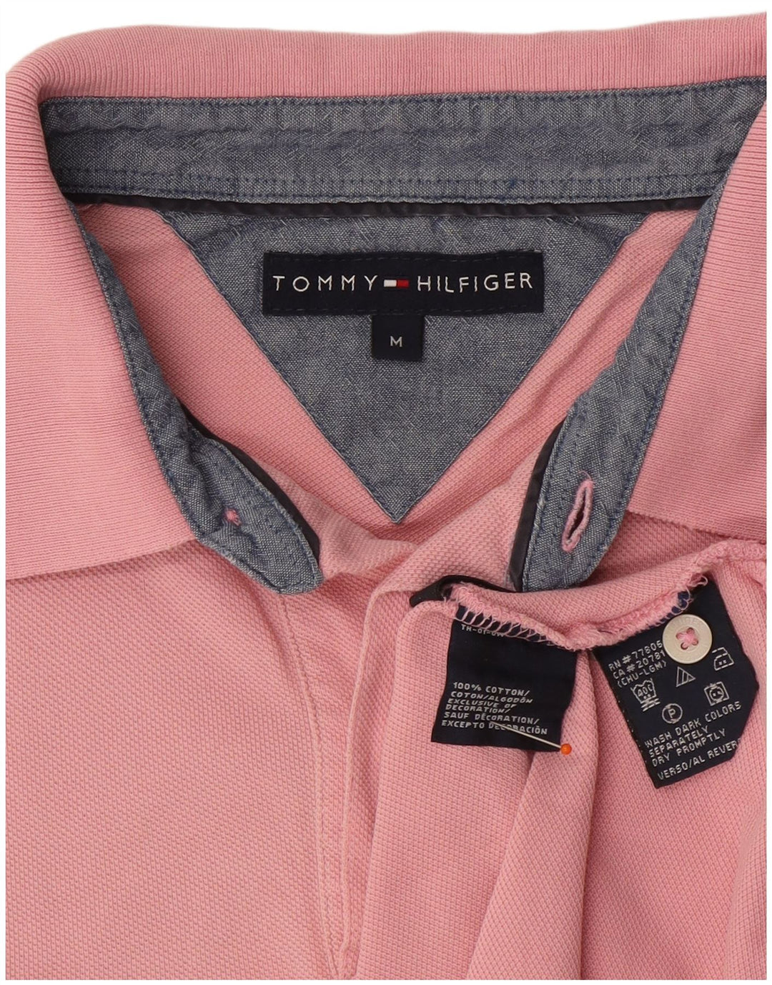 TOMMY HILFIGER Polo para hombre de algodón rosa medio