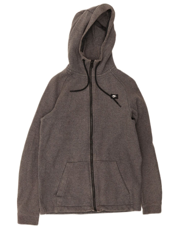 Nike - Sudadera con capucha y cremallera para hombre, talla pequeña, algodón gris