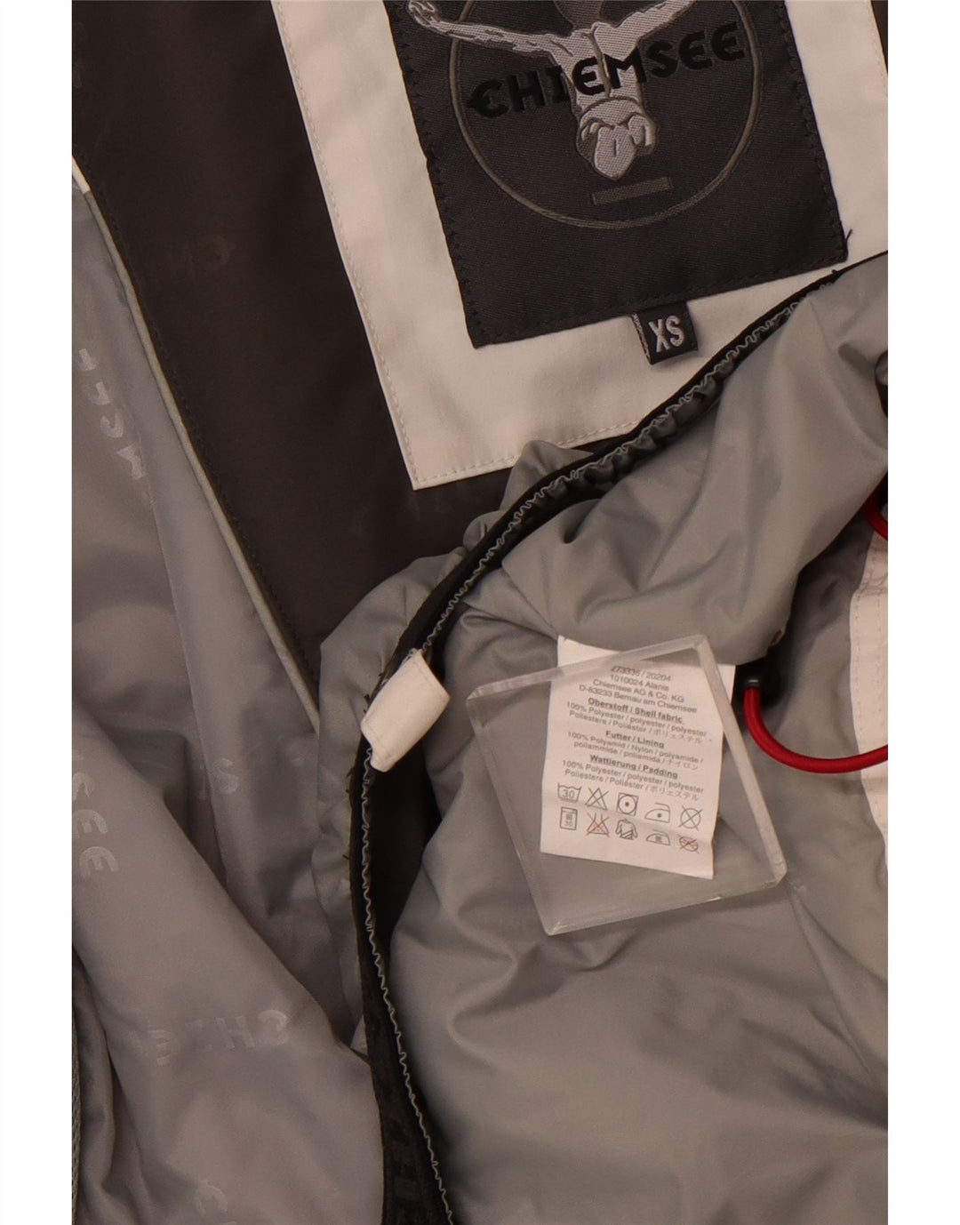 CHIEMSEE Chaqueta cortavientos con capucha para mujer UK 6 XS Blanco Colorblock