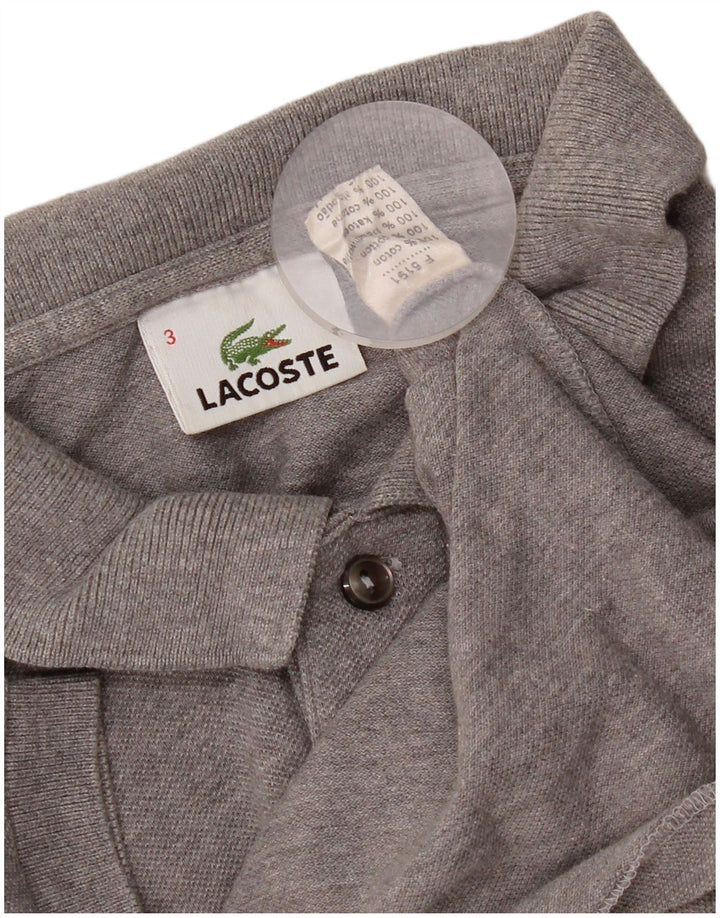 Polo Lacoste para hombre talla 3 pequeño algodón gris