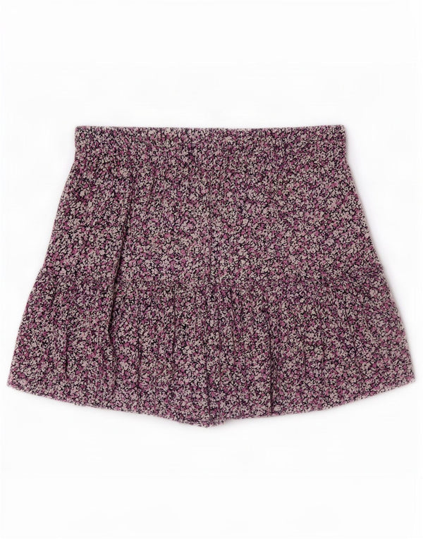 Zara Mujer Pantalones Cortos Casuales Pequeños W26 Púrpura Floral