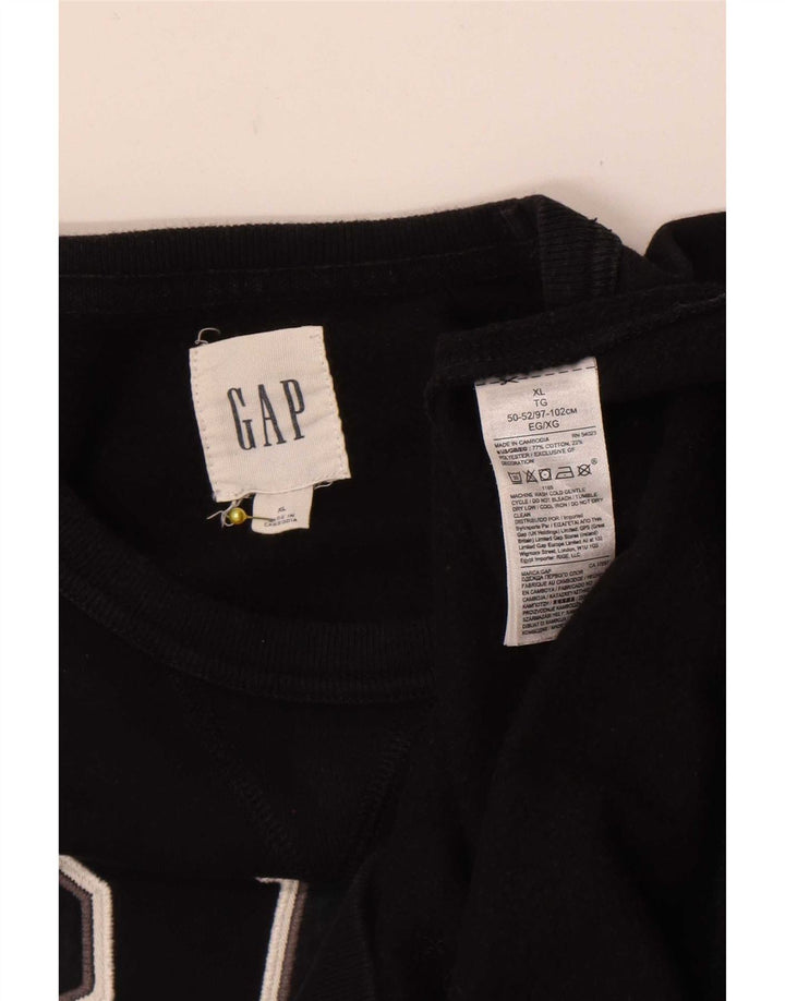 Gap Hombre Sudadera Gráfica Jumper XL Algodón Negro