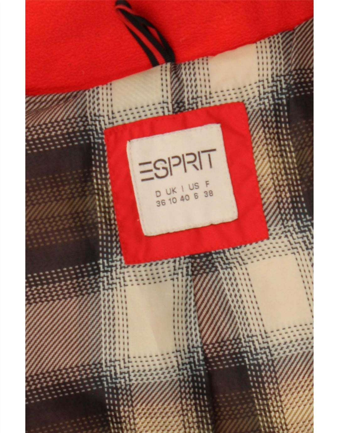 Esprit Abrigo acolchado con capucha para mujer UK 10 Small Poliéster rojo