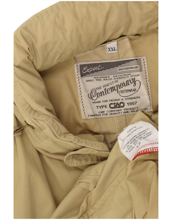 CIAO Chaqueta utilitaria con capucha para hombre UK 44 2XL Algodón beige