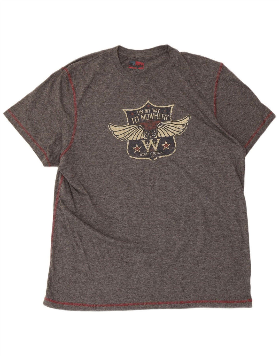 Wrangler Camiseta gráfica para hombre Top XL Poliéster gris