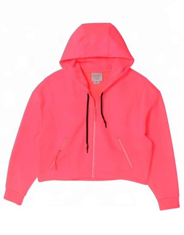 Zara Suéter con capucha y cremallera extragrande para mujer UK 14 Poliéster rosa medio