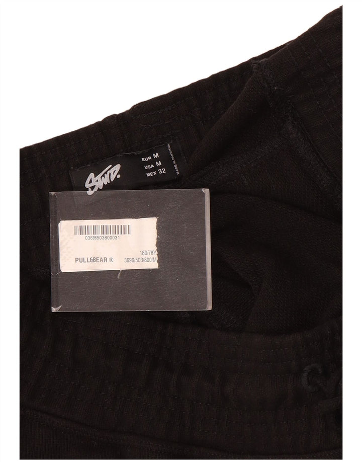 Pantalones Cortos Deportivos Pull & Bear Hombre Algodón Negro Mediano