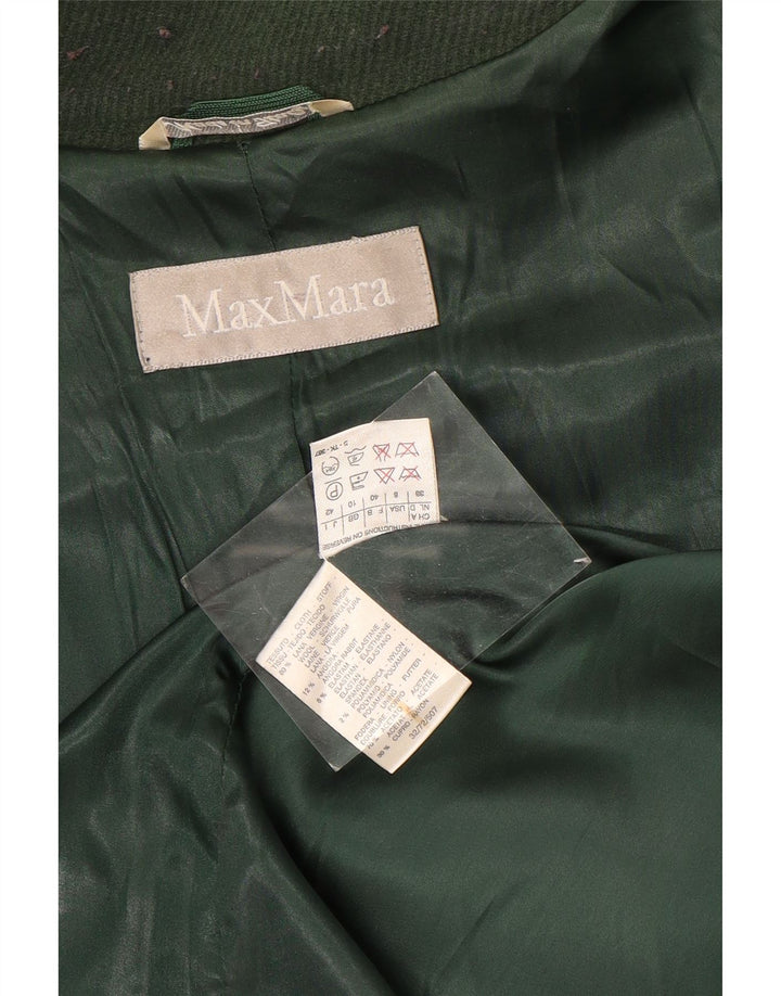 Max Mara Abrigo extragrande para mujer UK 10 Small Green Wool