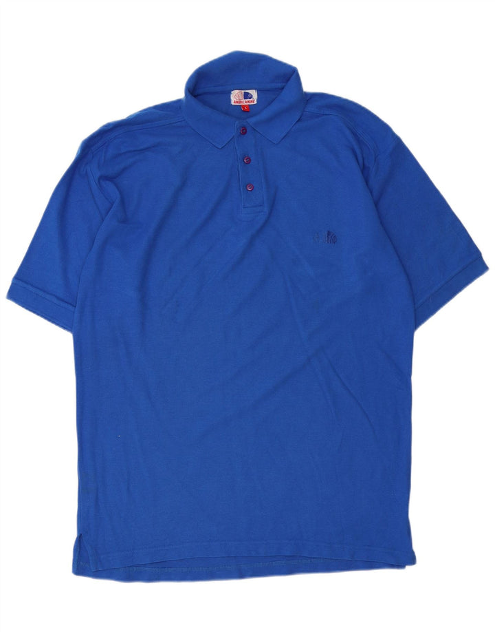 Americanino Polo Hombre Grande Azul Algodón