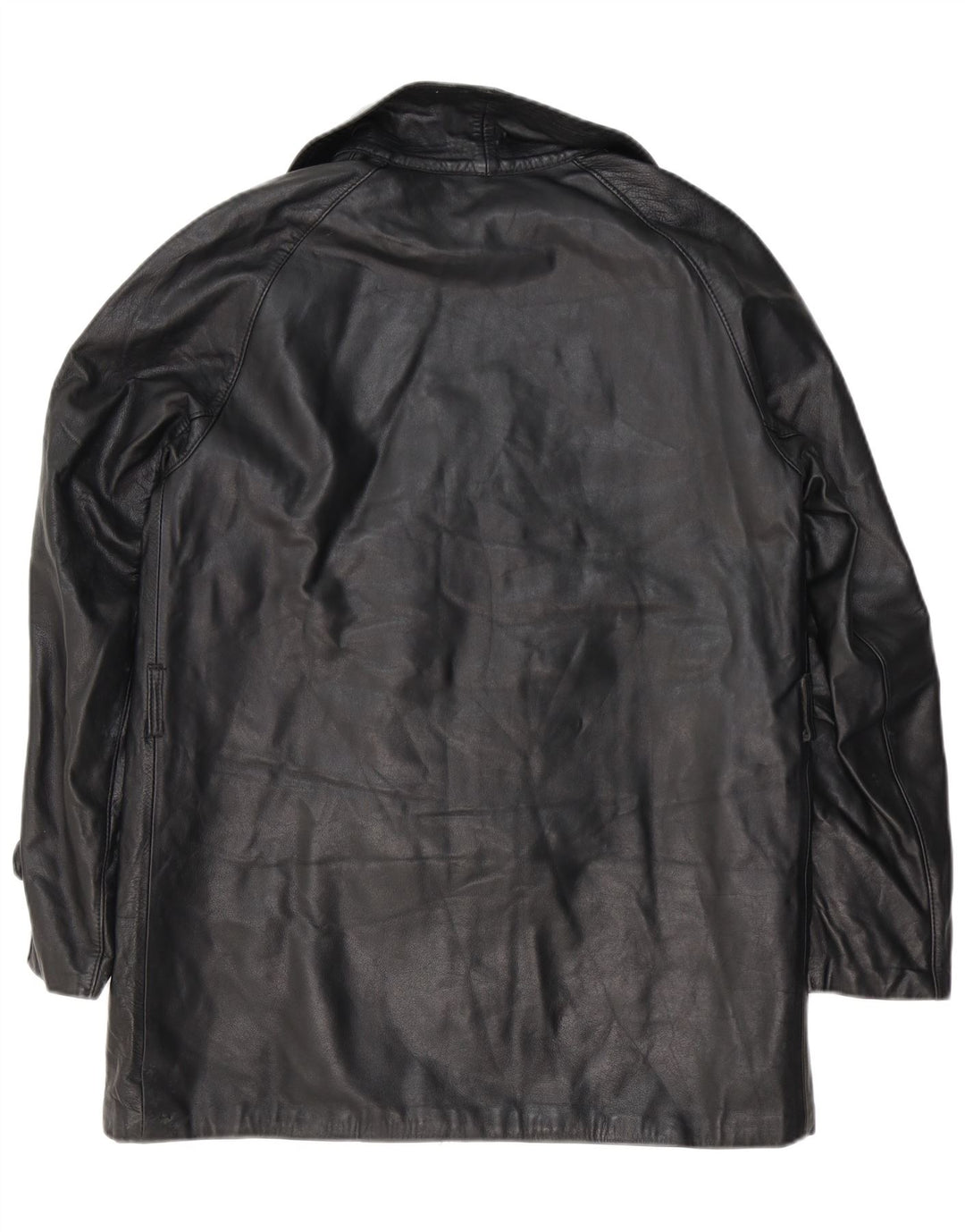 Vintage chaqueta de cuero para hombre Reino Unido 38 cuero negro medio