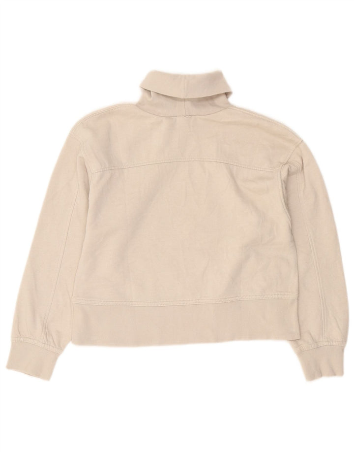 Zara Mujer Crop Sudadera Jumper UK 10 Small Blanco