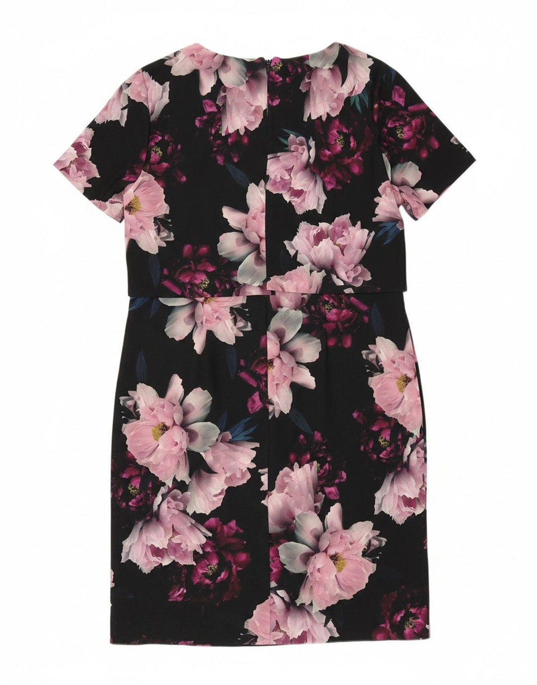 PHASE EIGHT Womens Shift Dress UK 16 Large Black Floral Polyester