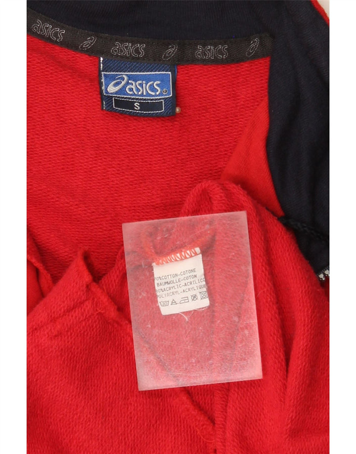 ASICS Mens Graphic Chándal Top Chaqueta Pequeña Algodón Rojo