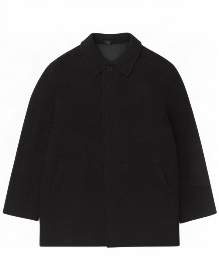Zara Hombre Abrigo UK 42 XL Lana Negra