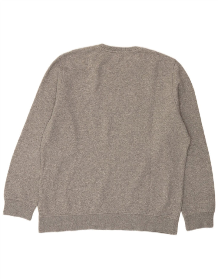 Reebok - Sudadera tipo jersey para hombre, talla grande, algodón moteado gris