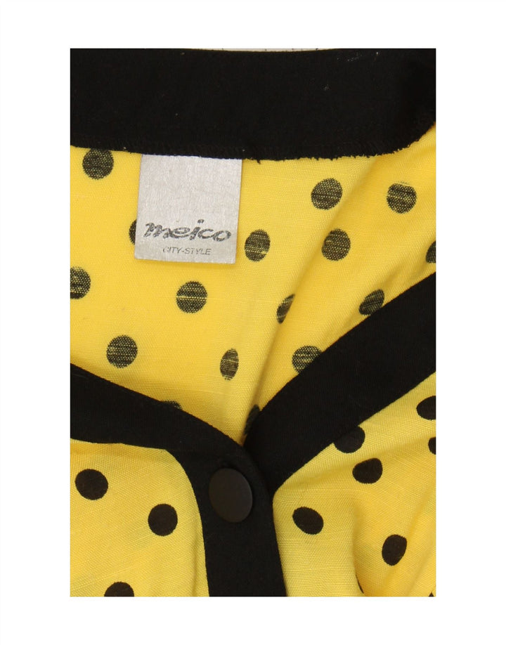 Meico Chaqueta tipo blazer de manga 3/4 para mujer UK 12 Poliéster amarillo medio