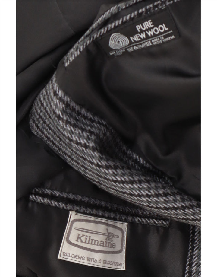 Kilmaine Chaqueta tipo blazer de 2 botones para hombre UK 38 Lana de pata de gallo gris medio