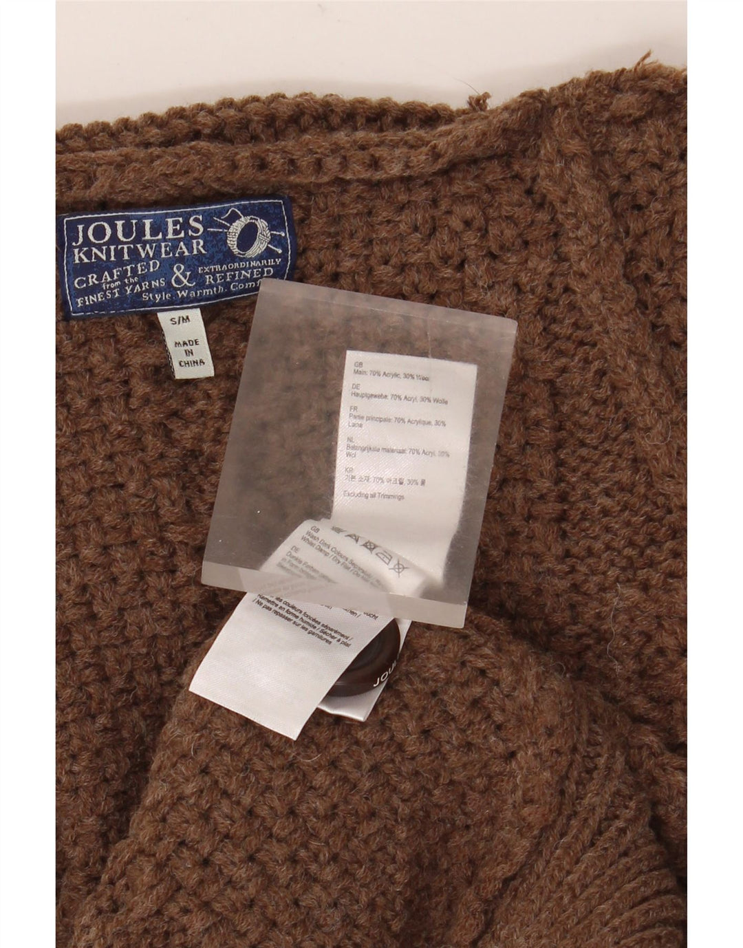 Jersey tipo poncho extragrande para mujer Joules UK 10 Small Marrón Acrílico
