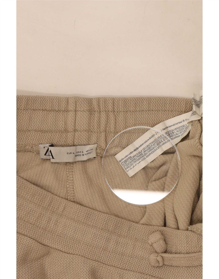 Zara Hombre Shorts Deportivos Grande Beige