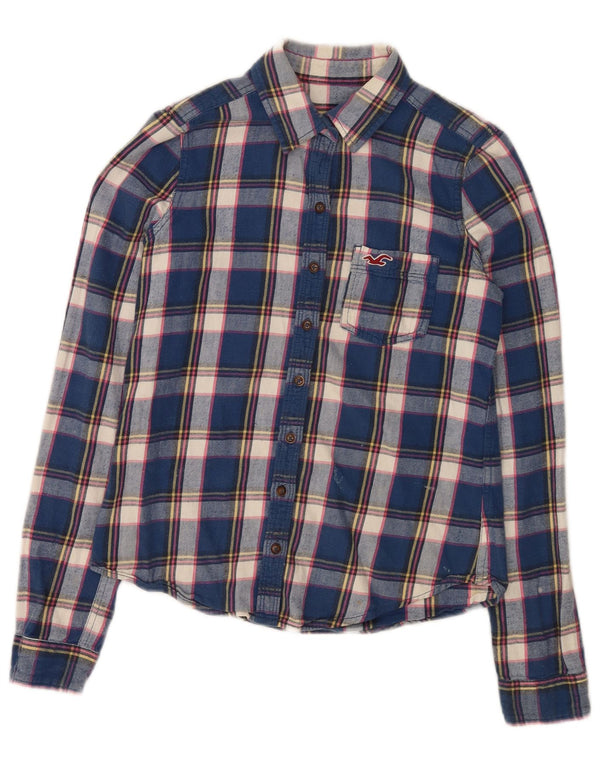 Camisa Hollister Mujer Franela Reino Unido 10 Mall Azul Cuadros Algodón