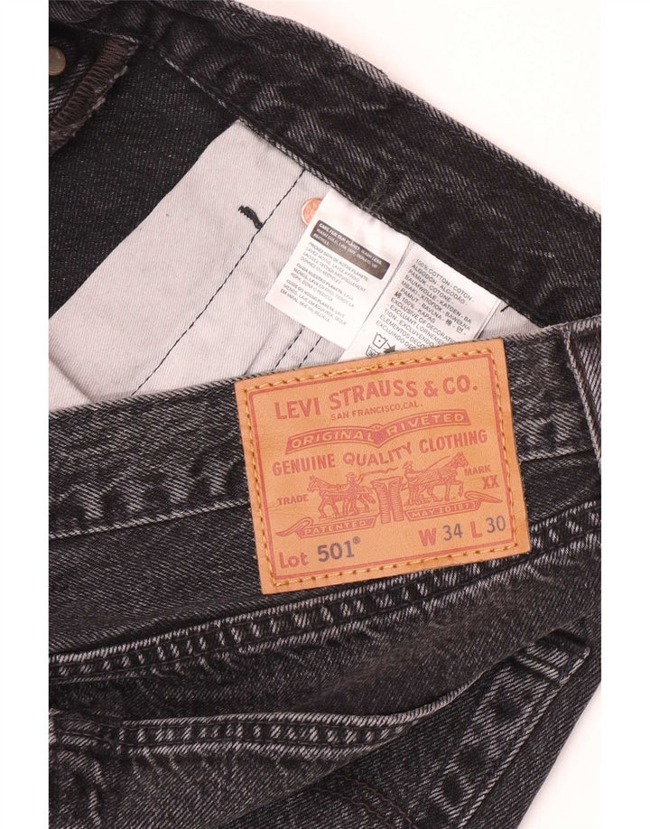 Levi's Vaqueros rectos 501 para hombre W34 L30 Algodón negro