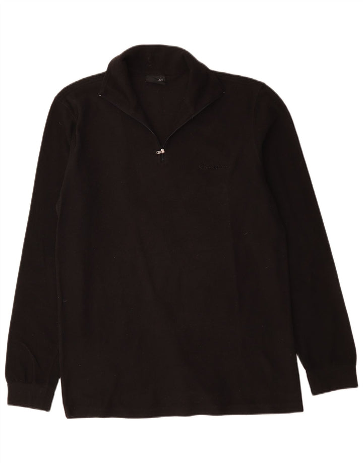 Champion Jersey de forro polar con cuello y cremallera para hombre 2XL Poliéster negro