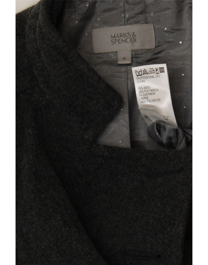 MARKS & SPENCER Abrigo para mujer UK 8 Small Lana gris