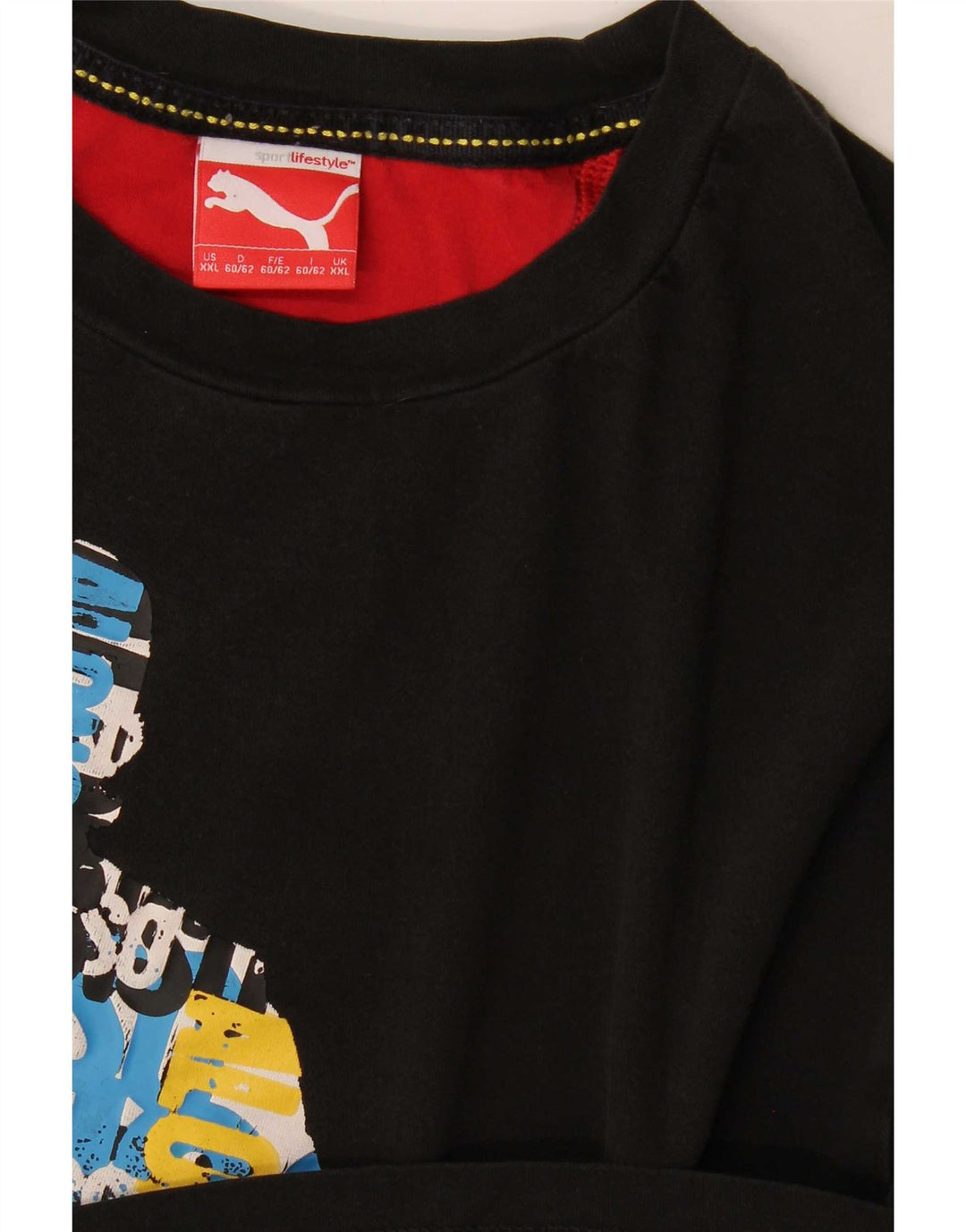 Puma Camiseta gráfica para hombre Top 2XL Negro