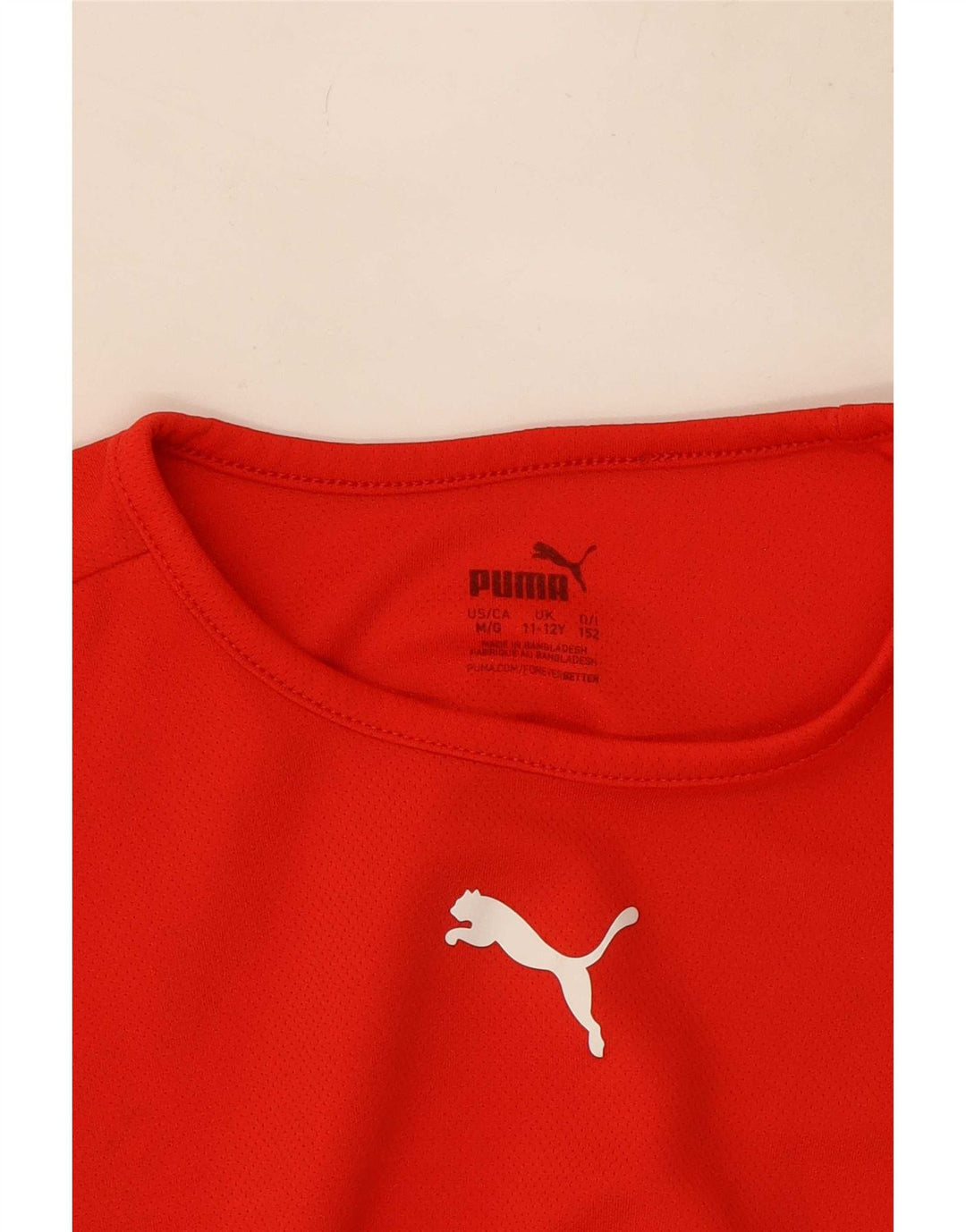 Puma Camiseta para niño Top 11-12 años Rojo Colorblock Poliéster