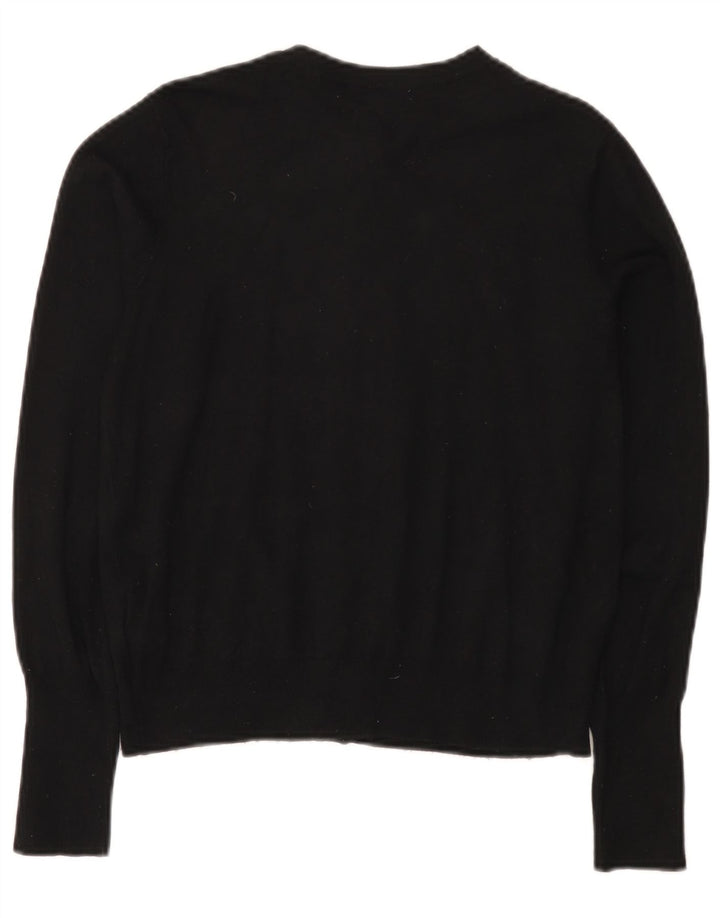 Marks & Spencer Suéter tipo cárdigan corto para mujer UK 42 Viscosa negra mediana
