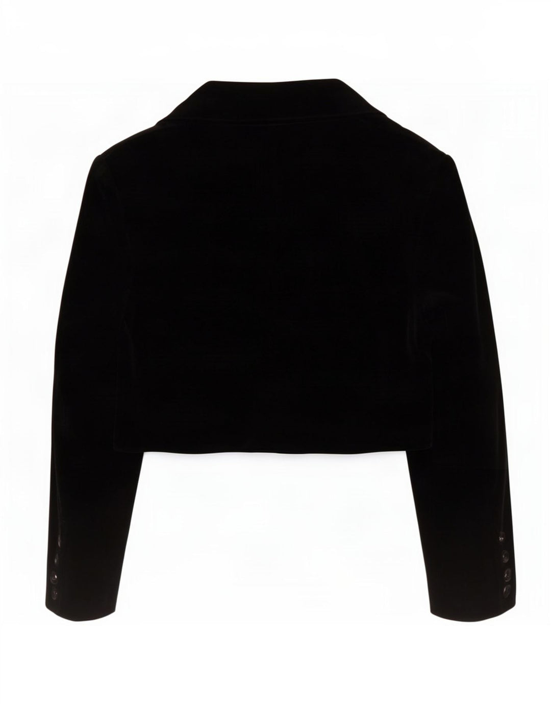 Benetton Chaqueta Bolero De Terciopelo De 2 Botones IT 48 XL Negro Modacryl
