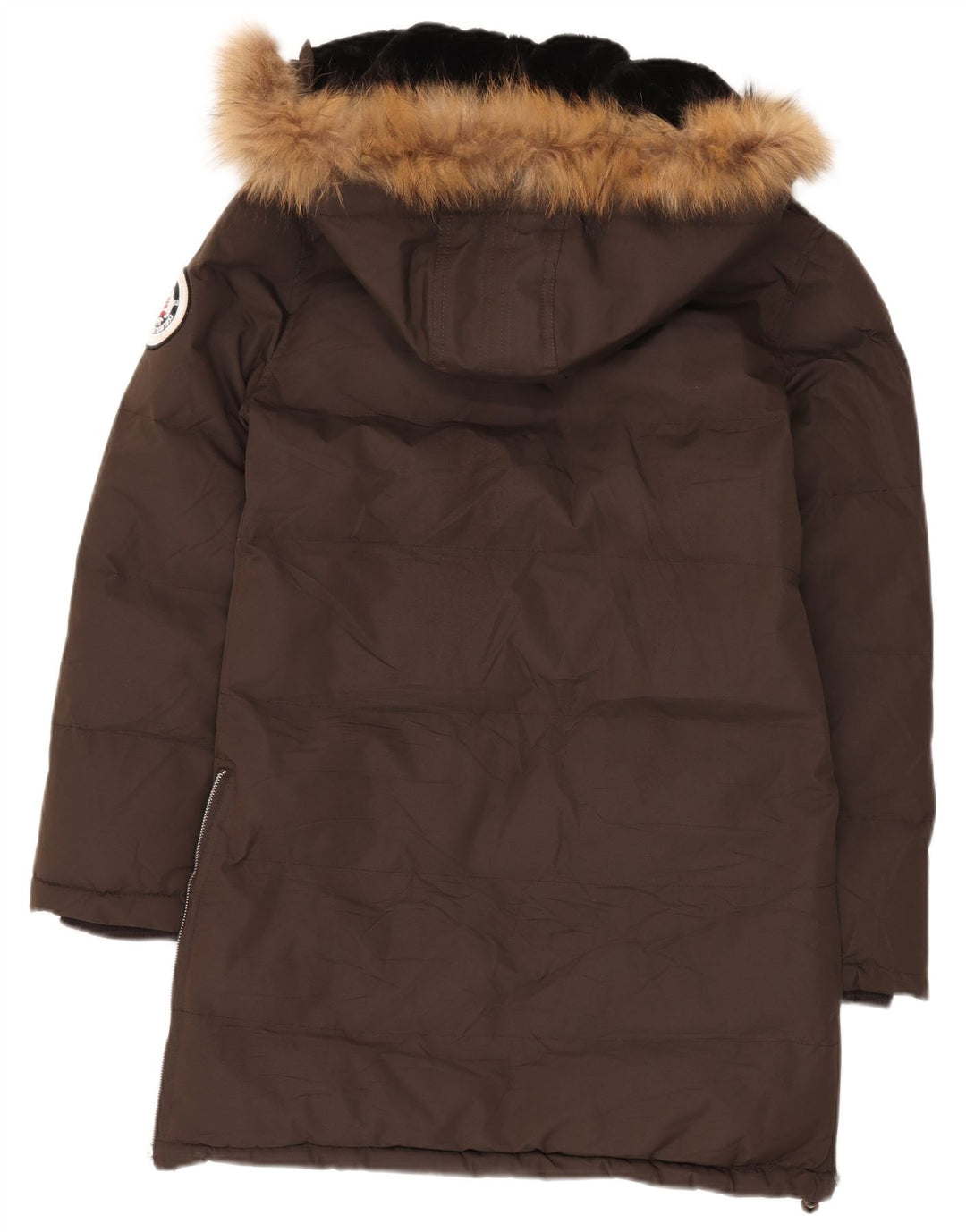 Geographical Norway Abrigo acolchado con capucha para hombre EU 38/40 Marrón medio Poliéster