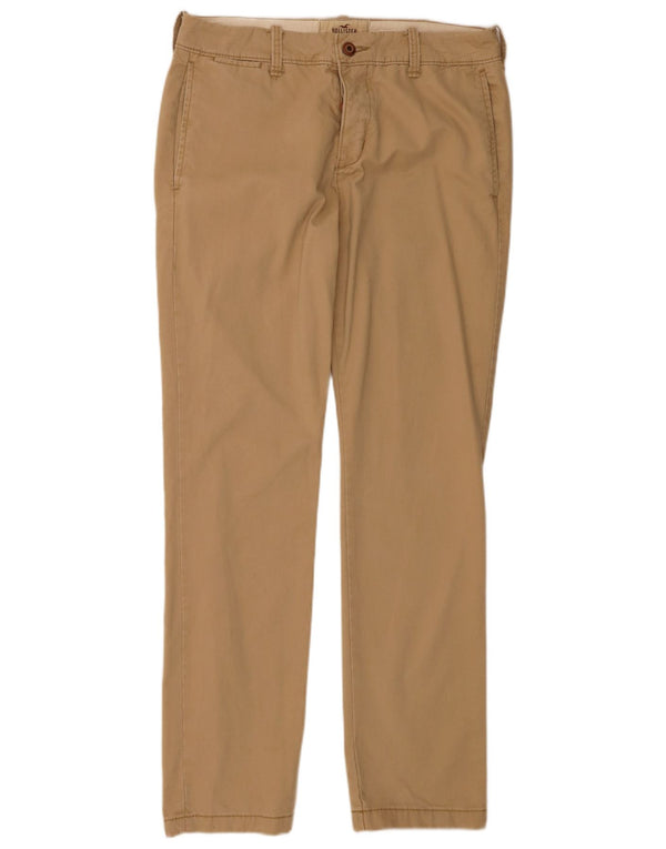Pantalones chinos rectos Hollister para hombre W32 L32 Algodón beige
